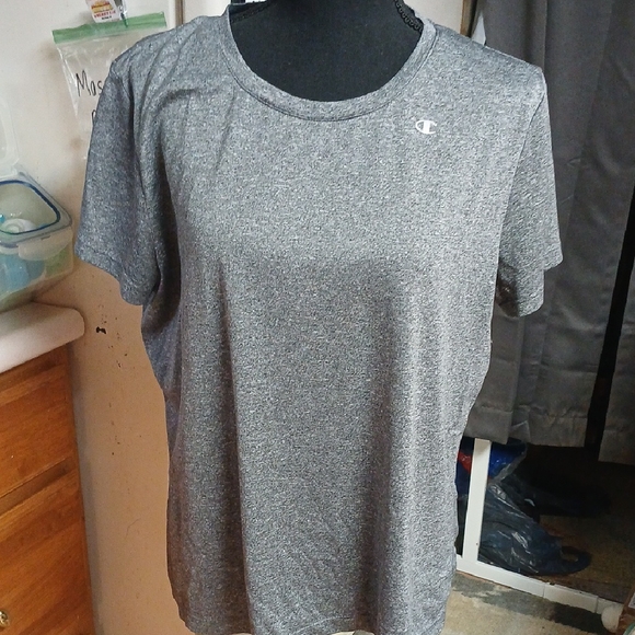 Champion Women's Heather Gray Short Sleeve Tee Xl - Picture 1 of 5